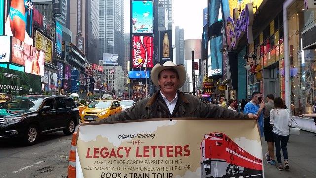 Mr. Carew is happy to be at Times Square and always ready for the next great pop-up book signing (4)